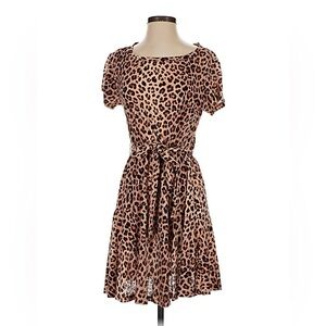 Rebecca Taylor Jersey Cheetah Print Dress Small
